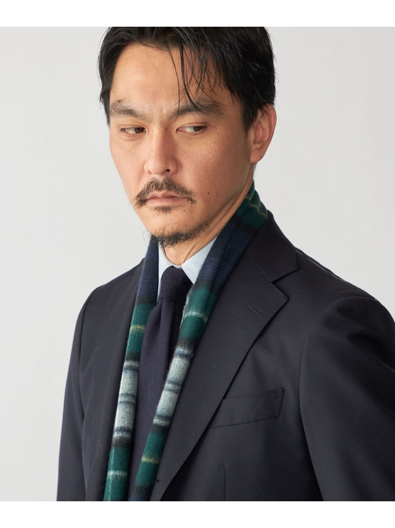 SHIPS MEN SHIPS: カシミヤ チェック マフラー シップス ファッション雑貨 マフラー・ストール・ネックウォーマー ブラック グリーン【送料無料】