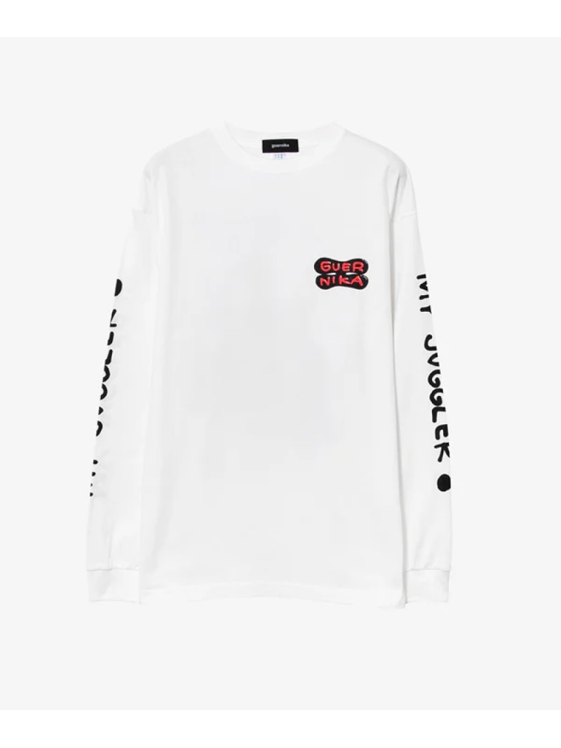 ROYAL FLASH guernika×JUGGLER/TORAPPI Print Longsleeve T-shirt/White ロイヤル閃光電球 トップス カットソー・プルオーバー【貨物輸送無料】