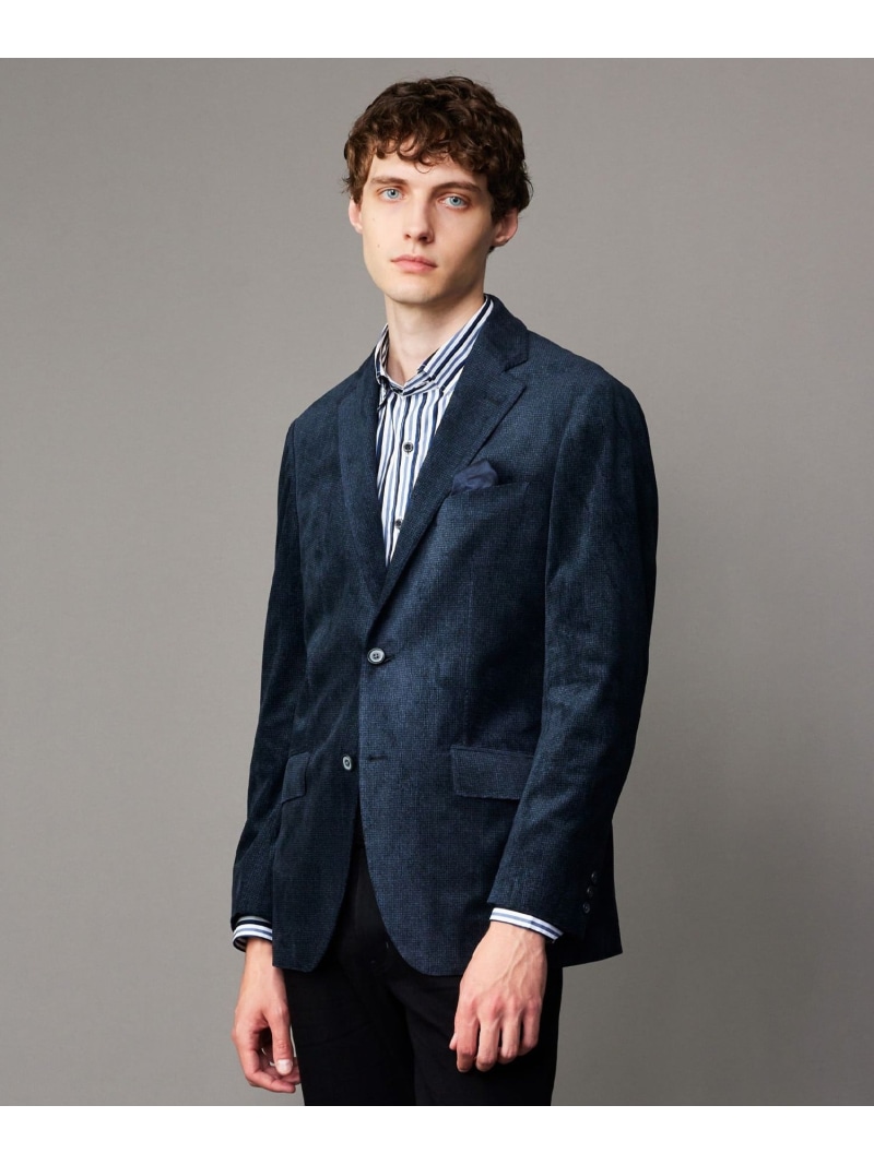 【SALE／30%OFF】JOSEPH ABBOUD 【キングサイズ・ストレッチ/ソフト/軽量/JAPANファブリック】ストレッチベロア ジャケット ジョセフアブード ジャケット・アウター テーラードジャケット・ブレザー グレー ネイビー【RBA_E】【送料無料】