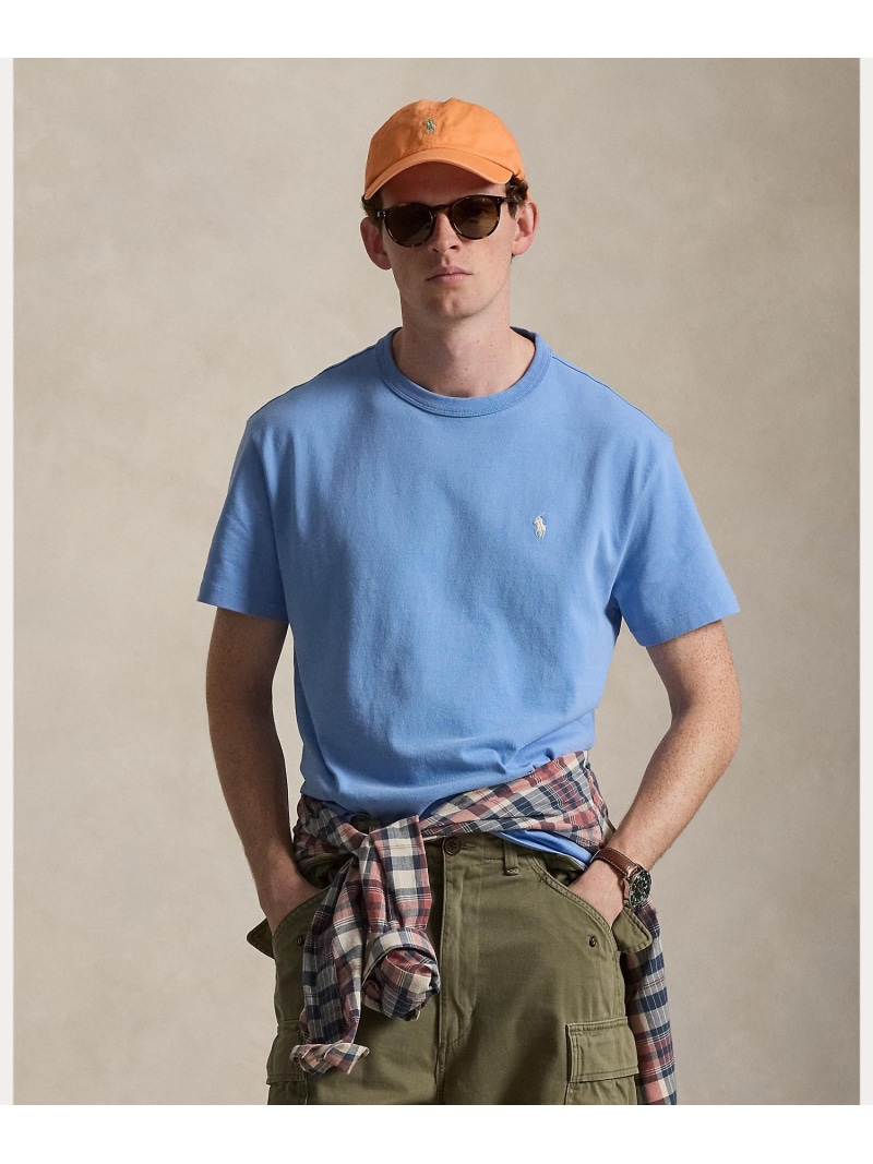 POLO RALPH LAUREN クラシック フィット ジャージー クルーネック Tシャツ ラルフローレン トップス カットソー・Tシャツ ブルー【送料無料】