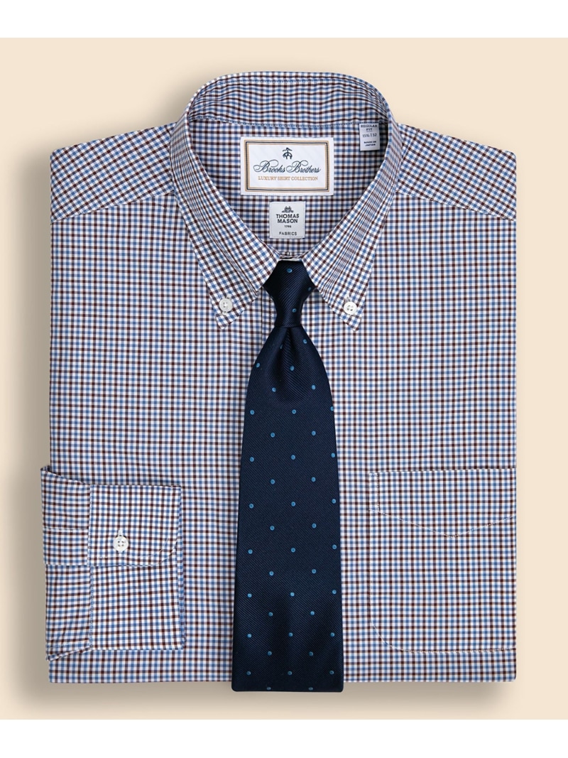 【SALE／30%OFF】BROOKS BROTHERS コットン チェック ドレスシャツ Regular Fit ブルックス ブラザーズ トップス シャツ・ブラウス ブラウン グリーン【RBA_E】【送料無料】