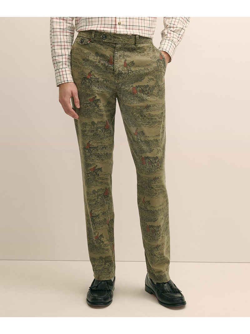 【SALE／30%OFF】BROOKS BROTHERS ストレッチコットンツイル ポールブラウン オーバーダイ チノパンツ Slim ブルックス ブラザーズ パンツ チノパンツ グリーン【RBA_E】【送料無料】