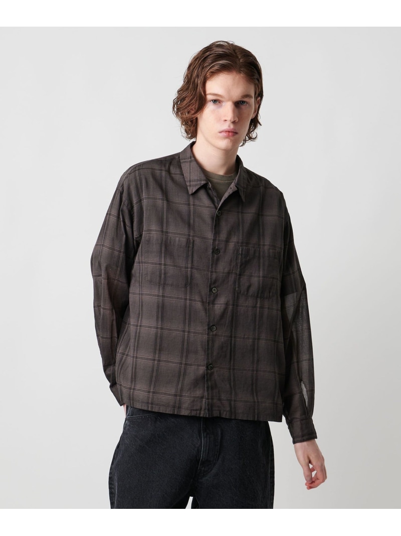 【SALE／60%OFF】UNITED ARROWS & SONS ＜UNITED ARROWS & SONS＞ CHECK G/D BOXY SHIRT/シャツ ユナイテッドアローズ アウトレット トップス シャツ・ブラウス グレー ブラック【RBA_E】【送料無料】