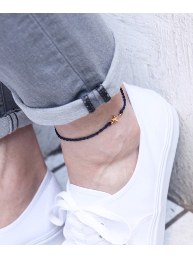 MR.OLIVE Braid Waxed Cord Anklet -Star\u0026Puzzle- 旦那オリーブ 付属物・ウオッチ ボビーソックス 米国海軍【此れから取って置く】*【貨物輸送無料】
