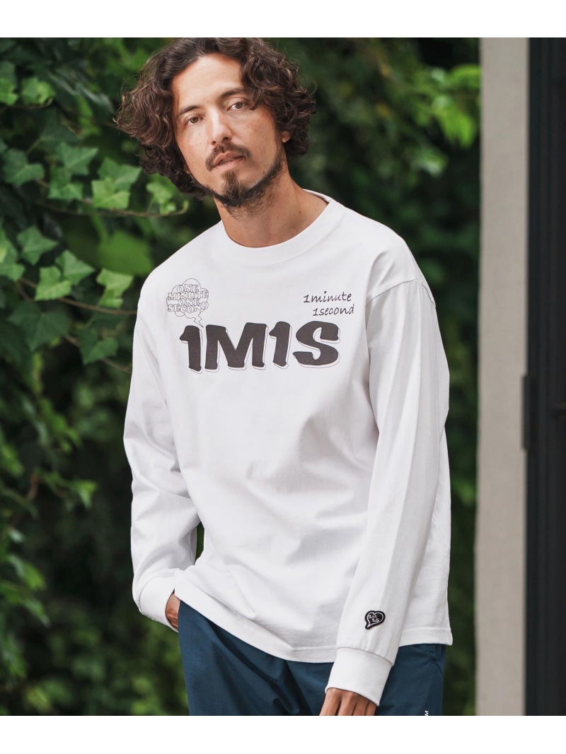 1minute 1second mlt5293-speech bubble and logo print long sleeve t-shirt プリントロンT カンビオ トップス カットソー・Tシャツ ブラック ネイビー ホワイト【送料無料】