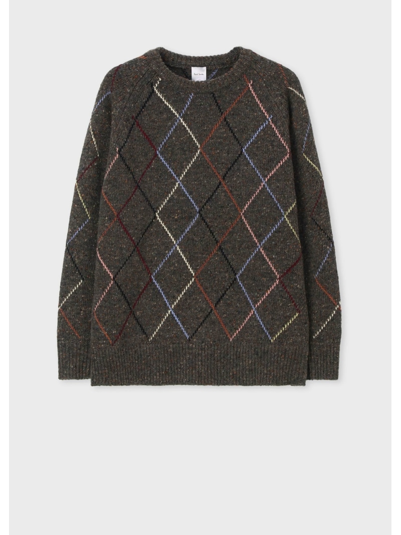 Paul Smith マルチアーガイル クルーネックニット 極点・スミス トップス 編み物【貨物輸送無料】