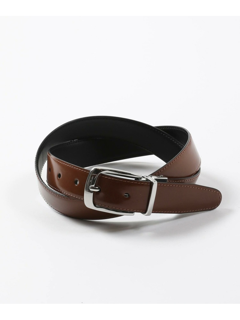 MEN'S BIGI アドバンレザーリバーシブルドレスベルト メンズ ビギ ファッション雑貨 ベルト ブラウン ネイビー【送料無料】| Fashion Men