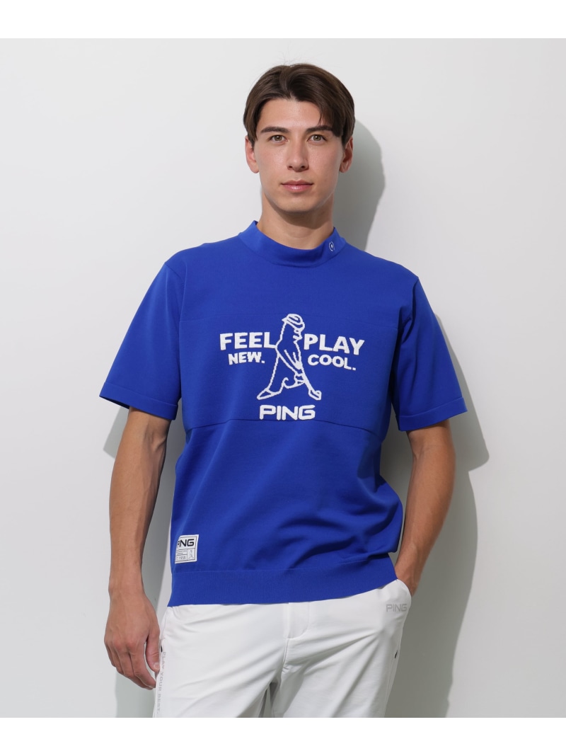 PING APPAREL Mr.PING 半袖ハイネックニットプルオーバー ＜GOLD＞ (MENS) ピン アパレル トップス ニット ブルー ネイビー ベージュ【送料無料】