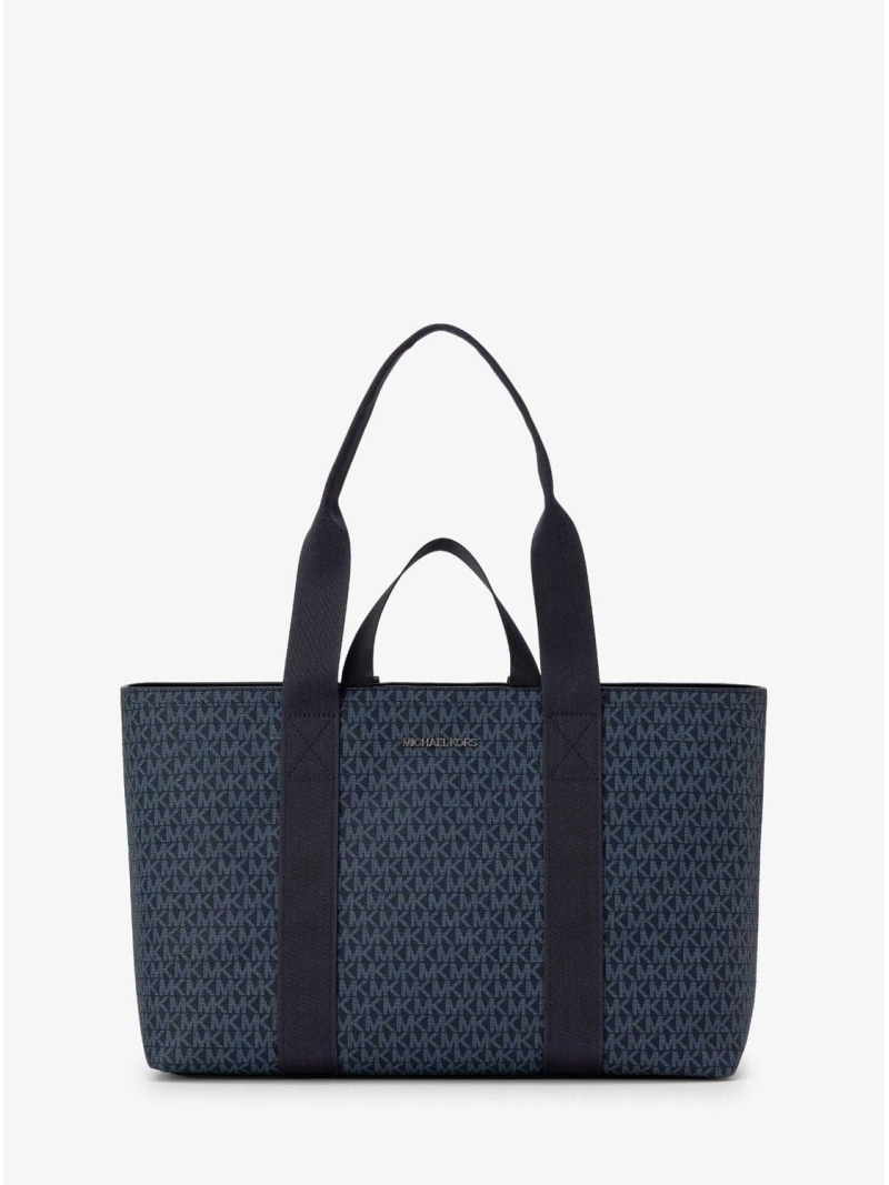 【SALE／82%OFF】MICHAEL KORS COOPER デュアル ハンドル トート ウィズ ジップ - MKシグネチャー マイケルコース マイケル・コース バッグ トートバッグ ブルー【RBA_E】【送料無料】