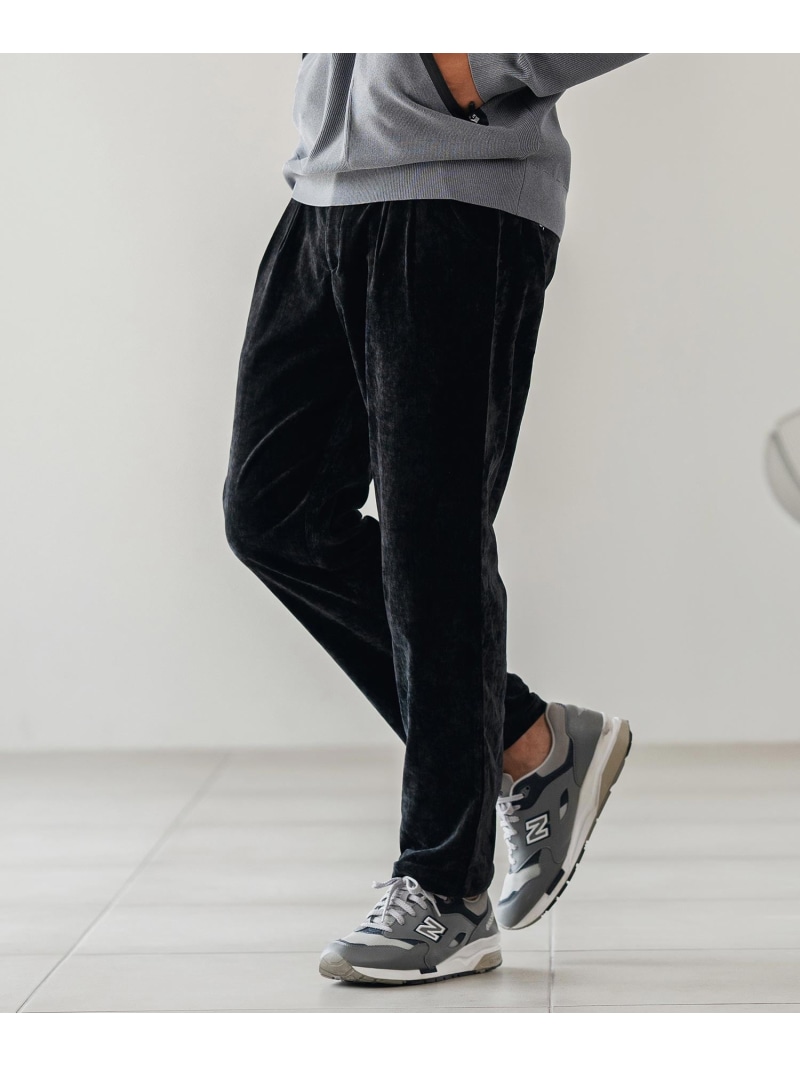 CALL&RESPONSE mp13890-タックパンツ-ビンテージベロア カンビオ パンツ その他のパンツ ブラック グレー【送料無料】