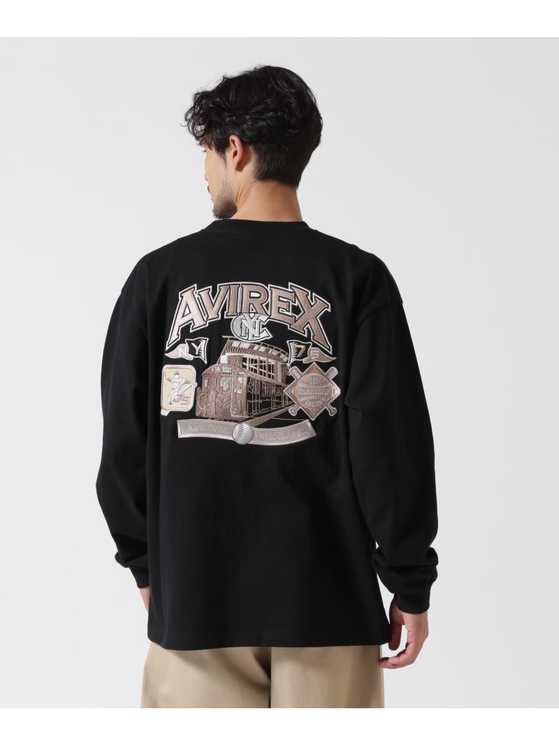 【SALE／20%OFF】AVIREX AVIREX ARCHIVE T-SHIRT / アヴィレックス アーカイブ 長袖Tシャツ / AVIREX / アヴィレックス アヴィレックス トップス カットソー・Tシャツ ブラック ホワイト【RBA_E】【送料無料】