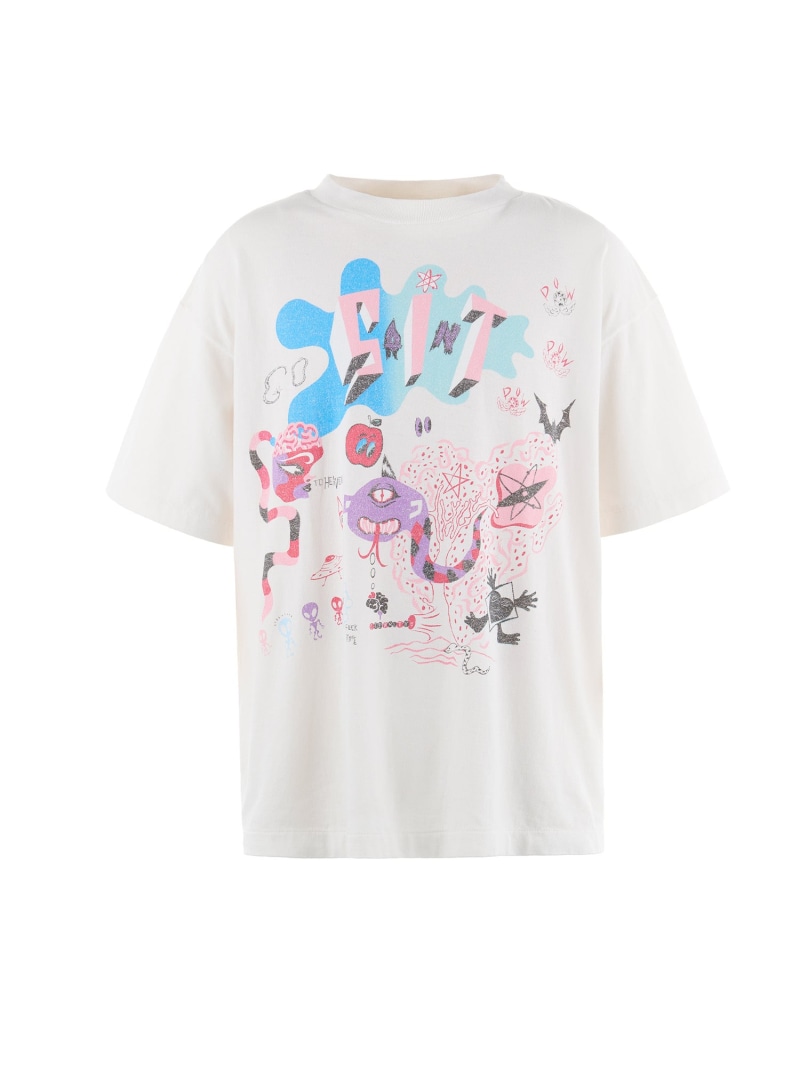 ROYAL FLASH SAINT MICHAEL/セントマイケル/SS TEE / DAY OF THE FREAKS / WHITE ロイヤルフラッシュ トップス カットソー・Tシャツ ホワイト【送料無料】