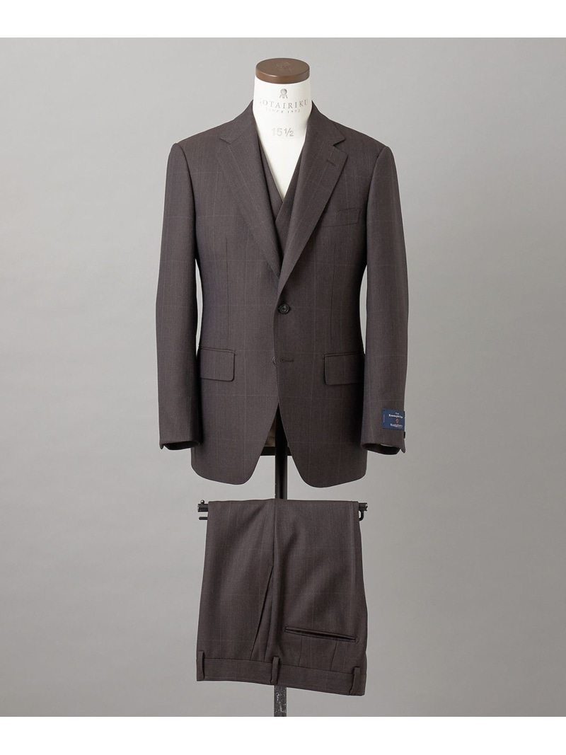 【SALE／20%OFF】GOTAIRIKU 【ZEGNA/ゼニア】ISLANDFLEECE/アイランドフリース 3天下太平背広(赤銅色×透かし彫り) ゴタイリク 背広・フォーマル セットアップ背広 赤銅色【RBA_E】【貨物輸送無料】