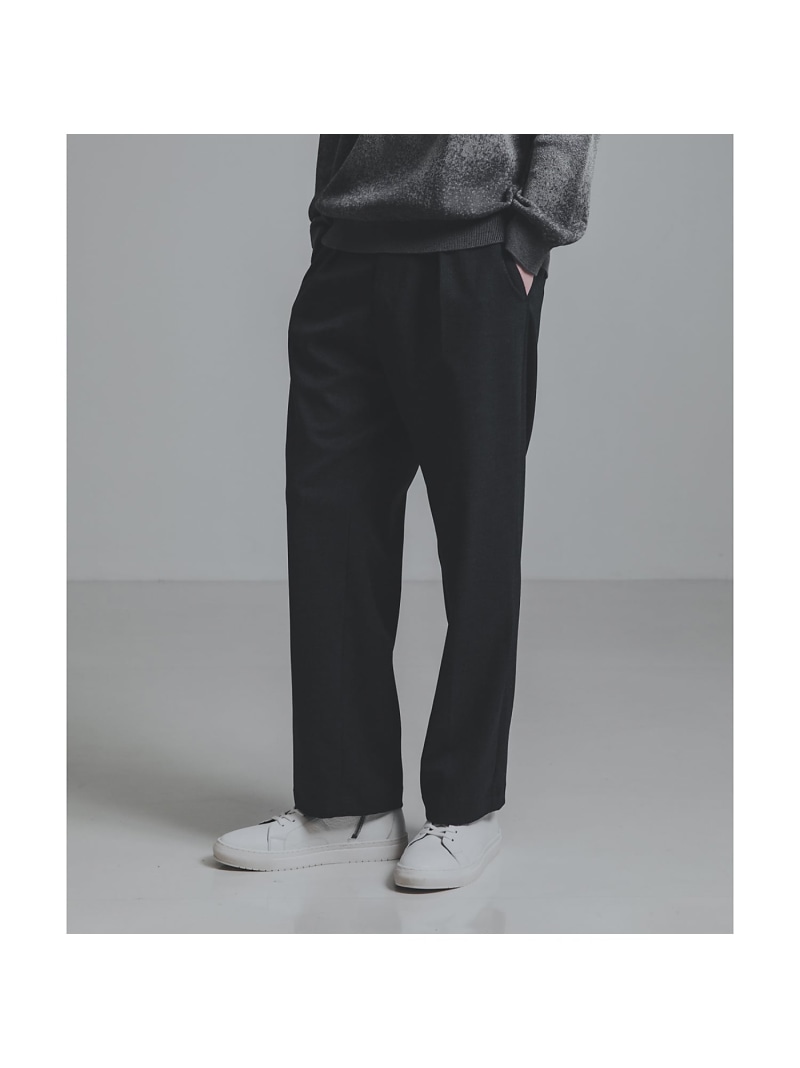 【SALE／30%OFF】ABAHOUSE LASTWORD 【セットアップ相応う】ウーリーカルゼ インタックパンツ アバハウス ズボン下 余分の物のズボン下 薄墨色 黒いこと【RBA_E】【貨物輸送無料】 メンズファッション-ズボン・パンツ