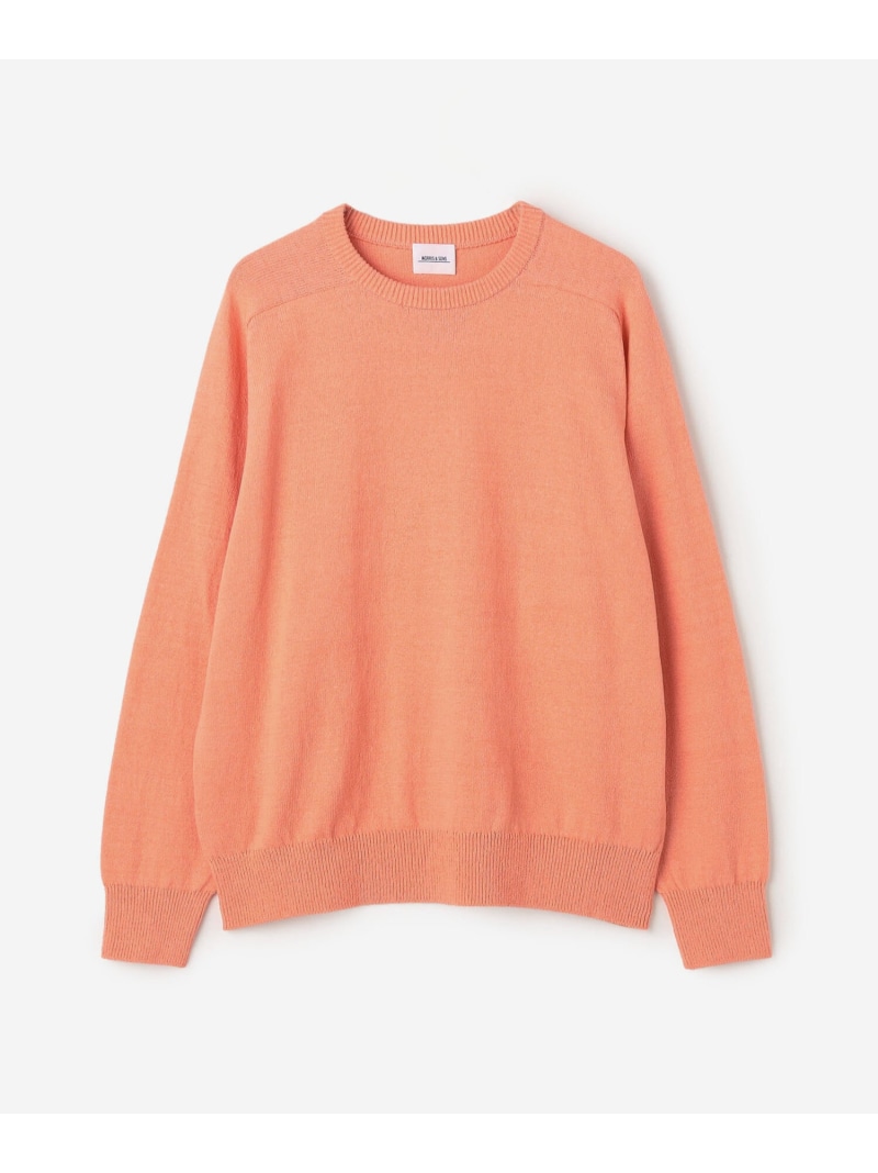 Bshop MORRIS & SONS ｜ コットン サドルショルダーニット MEN ビショップ トップス ニット グレー イエロー ブラウン ネイビー オレンジ【送料無料】