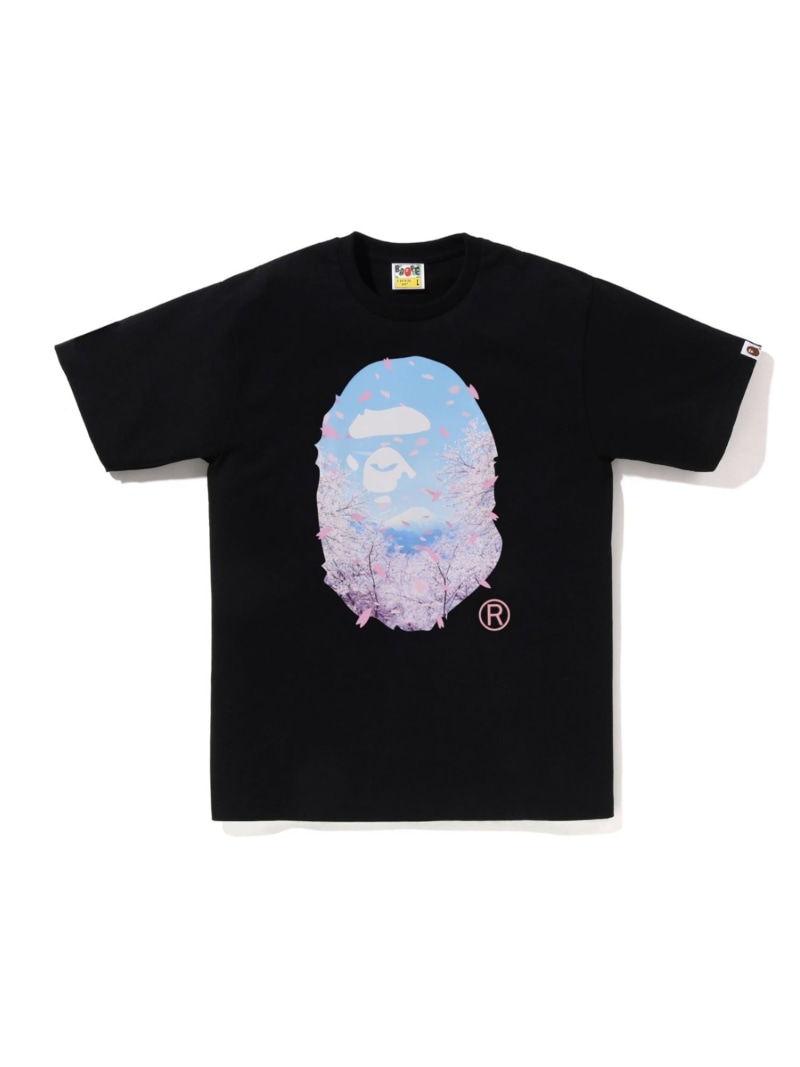 A BATHING APE SAKURA PHOTO APE HEAD TEE ア ベイシング エイプ トップス カットソー・Tシャツ ホワイト ブラック【送料無料】 8,470円