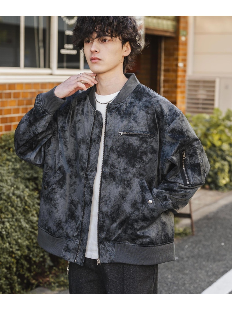 Rocky Monroe オーバーサイズ ヴィンテージPUレザージャケット ロッキーモンロー ジャケット・アウター ブルゾン・ジャンパー グレー ブラック ブラウン【送料無料】