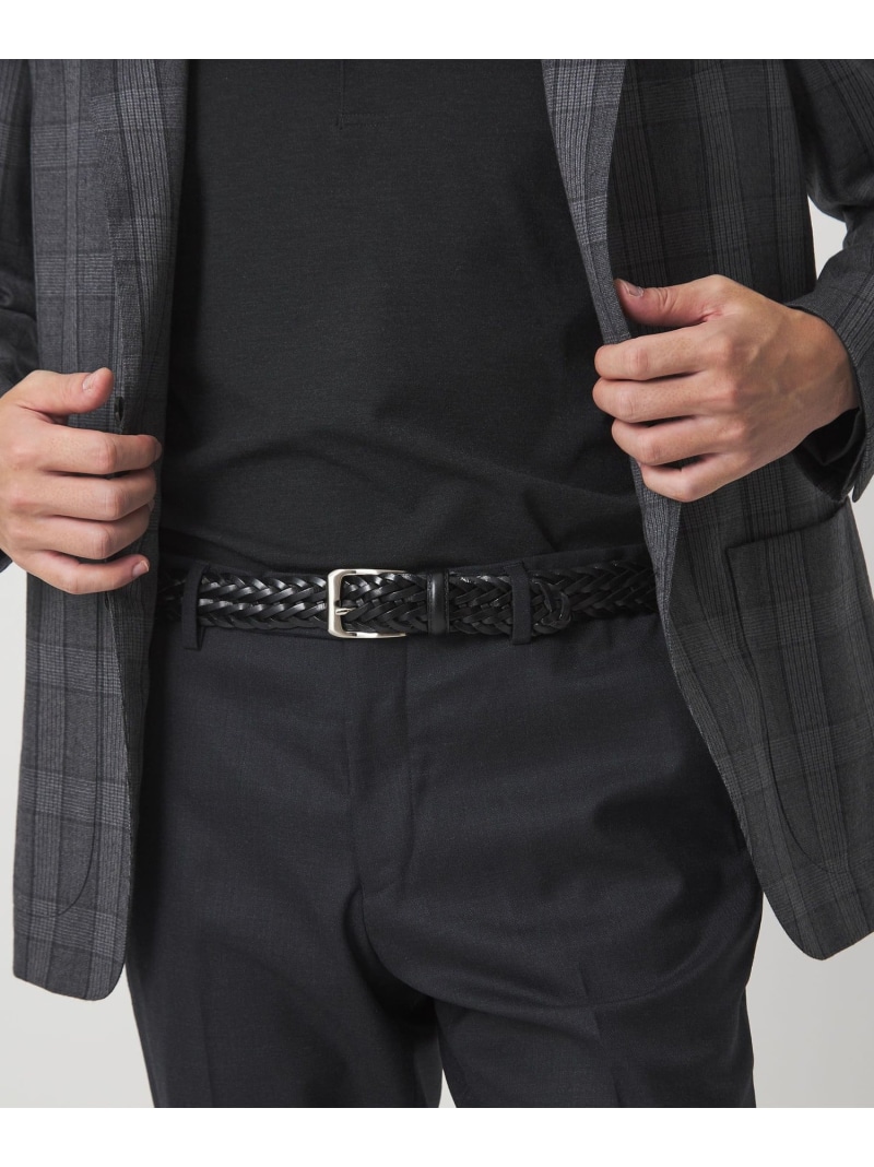 UNITED ARROWS green label relaxing レザー メッシュ 30 ベルト ユナイテッドアローズ グリーンレーベルリラクシング ファッション雑貨 ベルト ブラウン ブラック【送料無料】