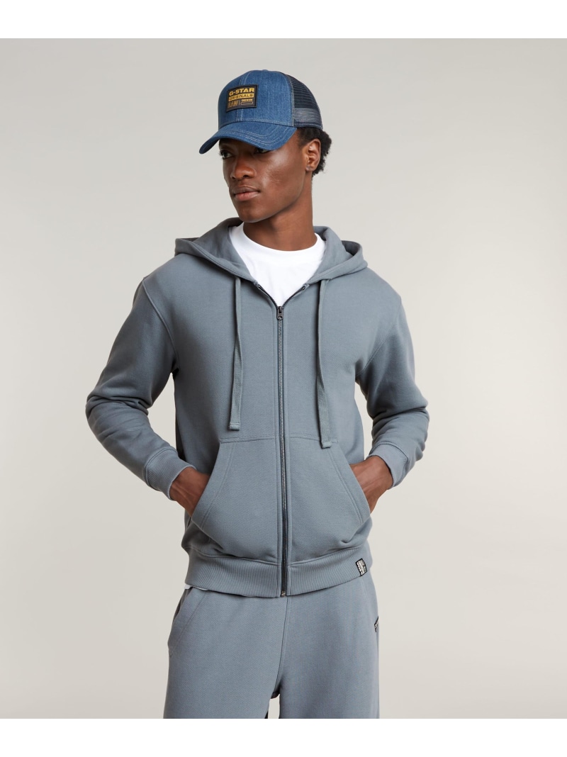 【SALE／30%OFF】G-Star RAW 【堅苦しさ販売店】ESSENTIAL RELAXED ZIP THRU HOODED SWEATER/ワンポイントロゴオーバーサイズジップパーカー ジースターロゥ トップス パーカー・フーディー 薄墨色【RBA_E】【貨物輸送無料】