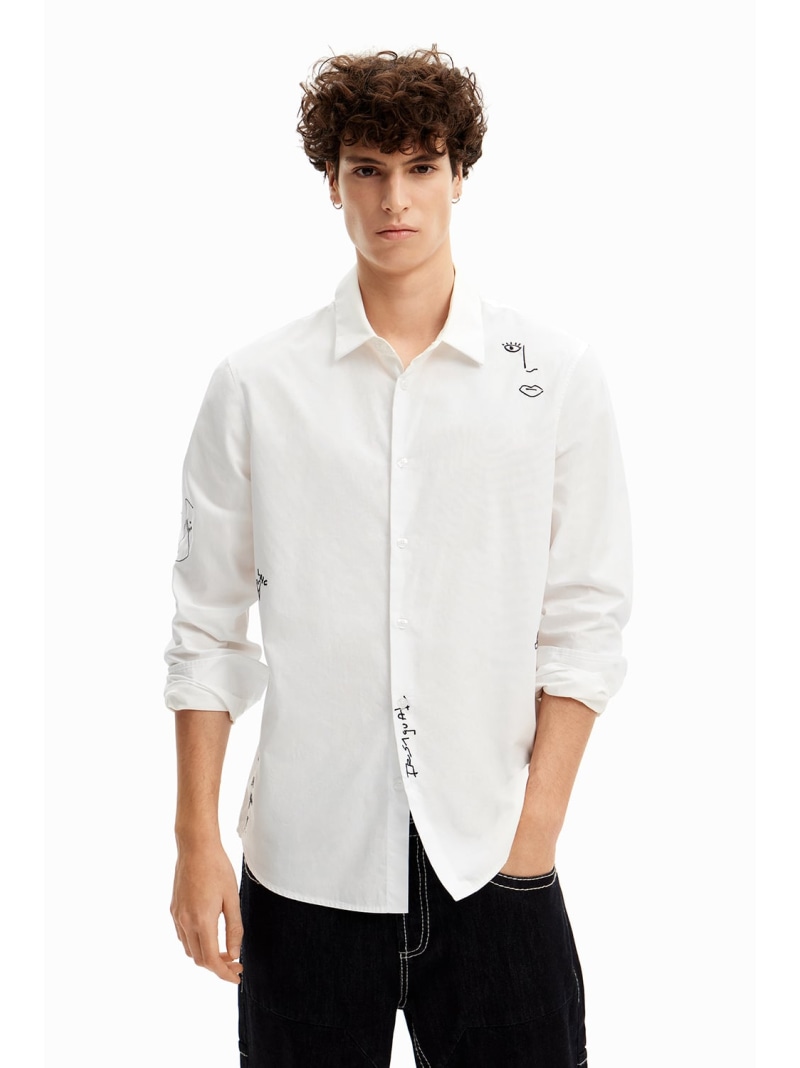 【SALE／50%OFF】Desigual AMADEO ロングスリーブシャツ デシグアル トップス カットソー・Tシャツ ブルー ホワイト【RBA_E】【送料無料】｜ Fashion Men
