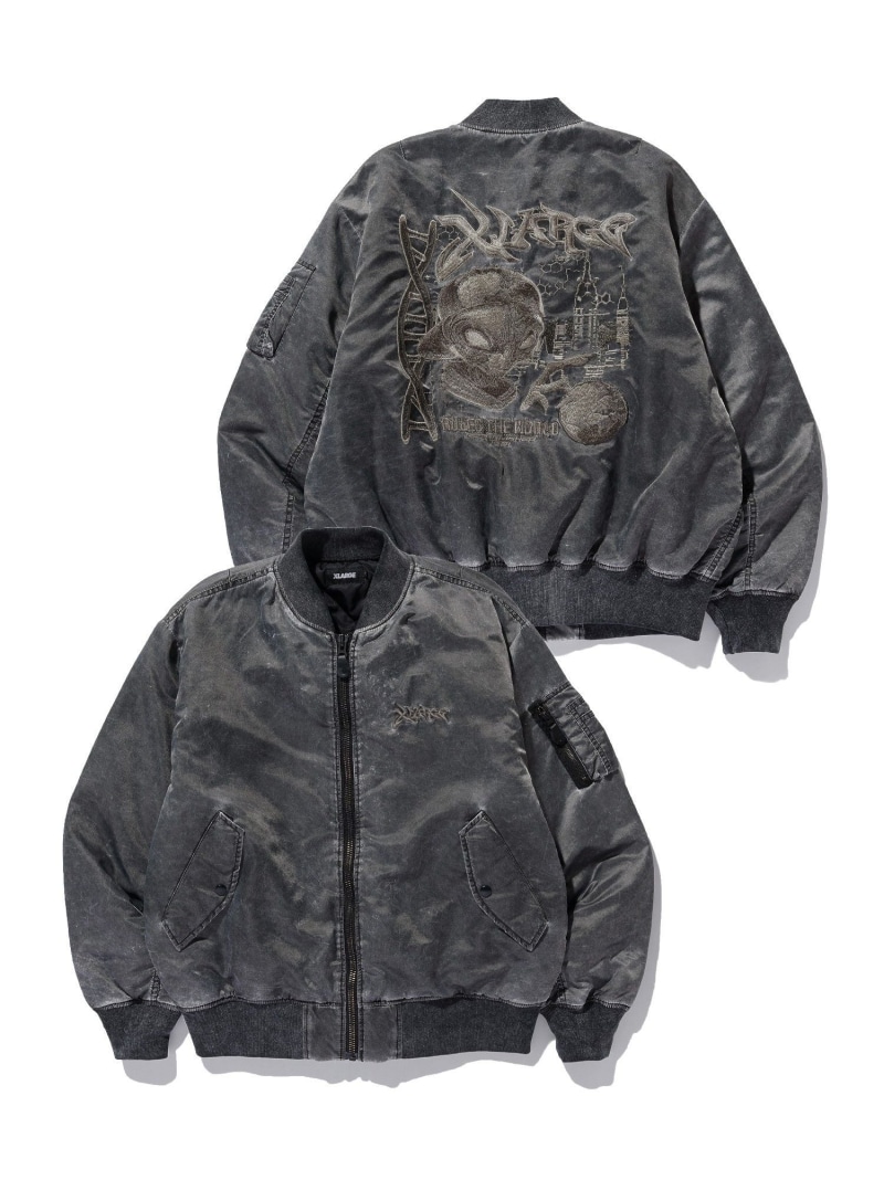 XLARGE SNOW WASH MA-1 エクストララージ ジャケット・アウター その他のジャケット・アウター グレー カーキグリーン ブラック【送料無料】