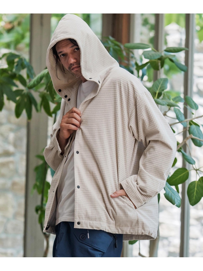 CAMBIO ms6261-Waffle Corduroy Hoode Shirts フーディーシャツ カンビオ トップス シャツ・ブラウス グレー ベージュ ブラック【送料無料】
