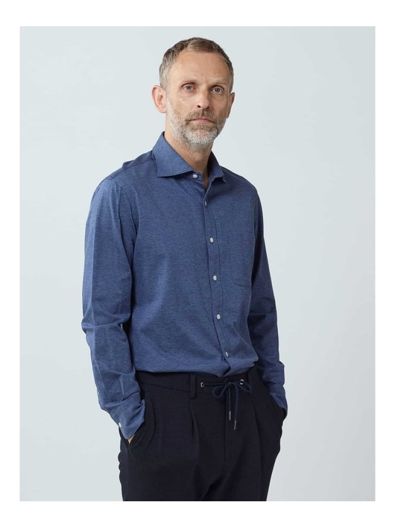 【SALE／30%OFF】Aquascutum MEN TEC.3 Knit Chambray Shirt アクアスキュータム トップス シャツ・ブラウス ブルー【RBA_E】【送料無料】