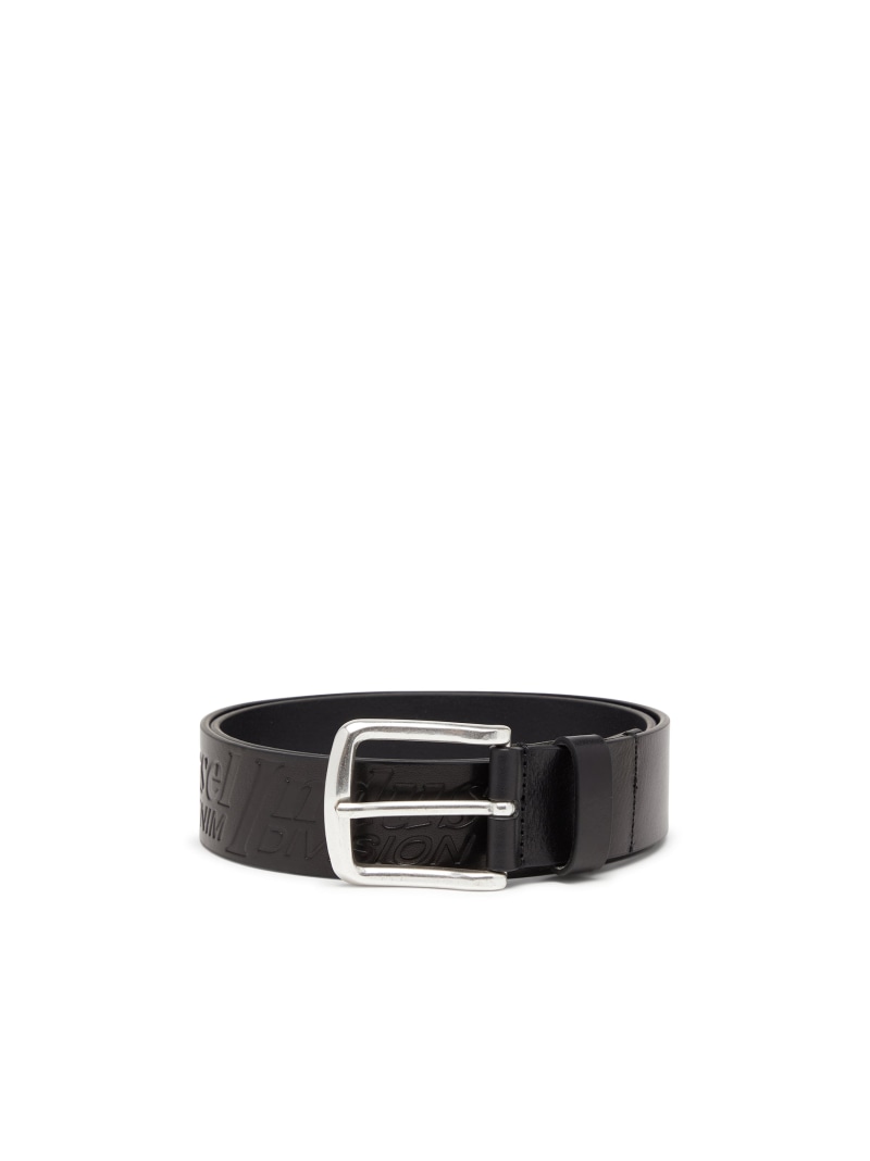 DIESEL メンズ レザーベルト B-FLAG-D EMBOSSED ディーゼル ファッション雑貨 ベルト ブラック【送料無料】