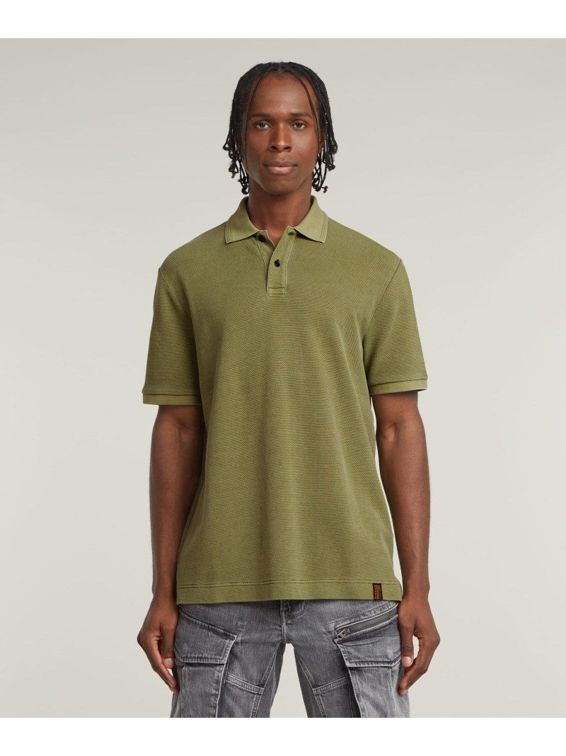【SALE／30%OFF】G-Star RAW 【公式ショップ】ESSENTIAL POLO/ピケニットワンポイントポロシャツ ジースターロゥ トップス ポロシャツ グリーン【RBA_E】【送料無料】