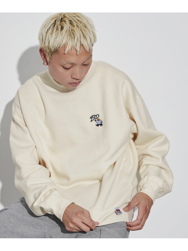 WEGO MEN'S 別注BENDAVISワンポイントプルオーバー ウィゴー トップス パーカー・フーディー ブラック ホワイト【送料無料】