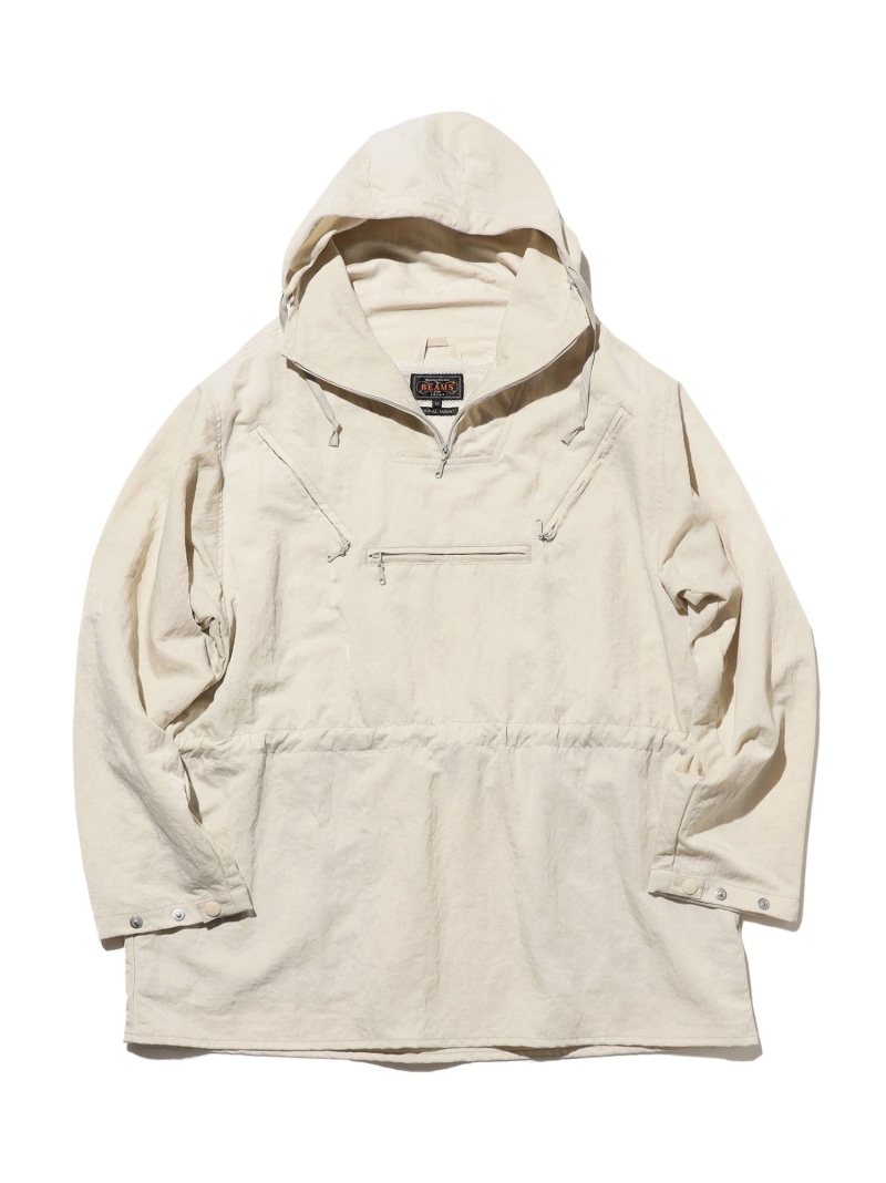 【SALE／40%OFF】BEAMS PLUS EURO Anorak Nylon Sateen ビームス メン ジャケット・アウター ブルゾン・ジャンパー ホワイト オレンジ【RBA_E】【送料無料】