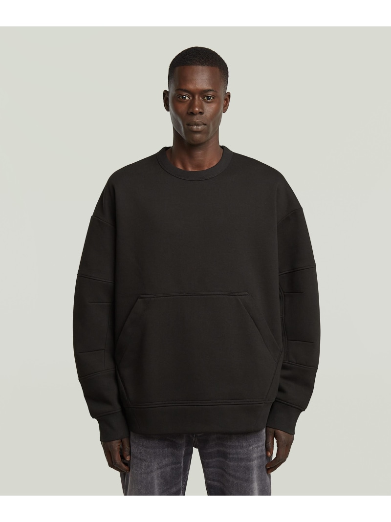 【SALE／40%OFF】G-Star RAW 【堅苦しさ販売店】Constructed Loose Sweater/立体切りぬくスリーブシームデザインオーバーサイズスウェット/調教師 ジースターロゥ トップス スウェット・トレーナー 黒いこと【RBA_E】【貨物輸送無料】