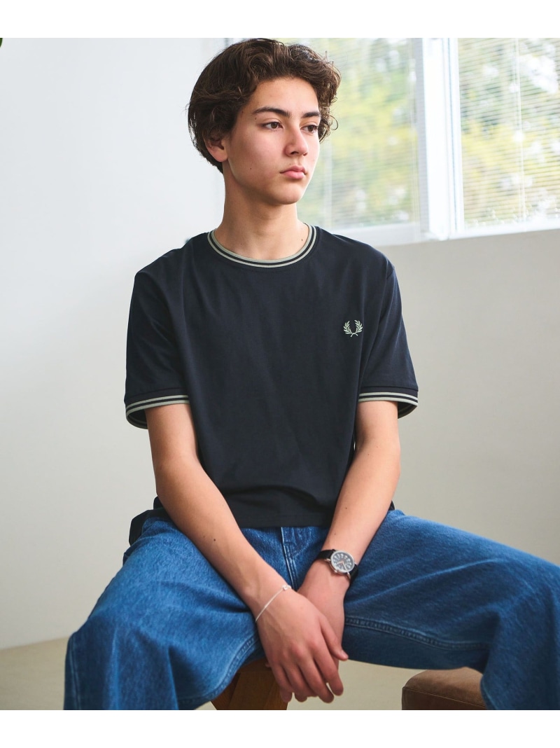 UNITED ARROWS green label relaxing ＜FRED PERRY＞ツインティップ Tシャツ ユナイテッドアローズ グリーンレーベルリラクシング トップス カットソー・Tシャツ ネイビー ホワイト ブラック グリーン【送料無料】