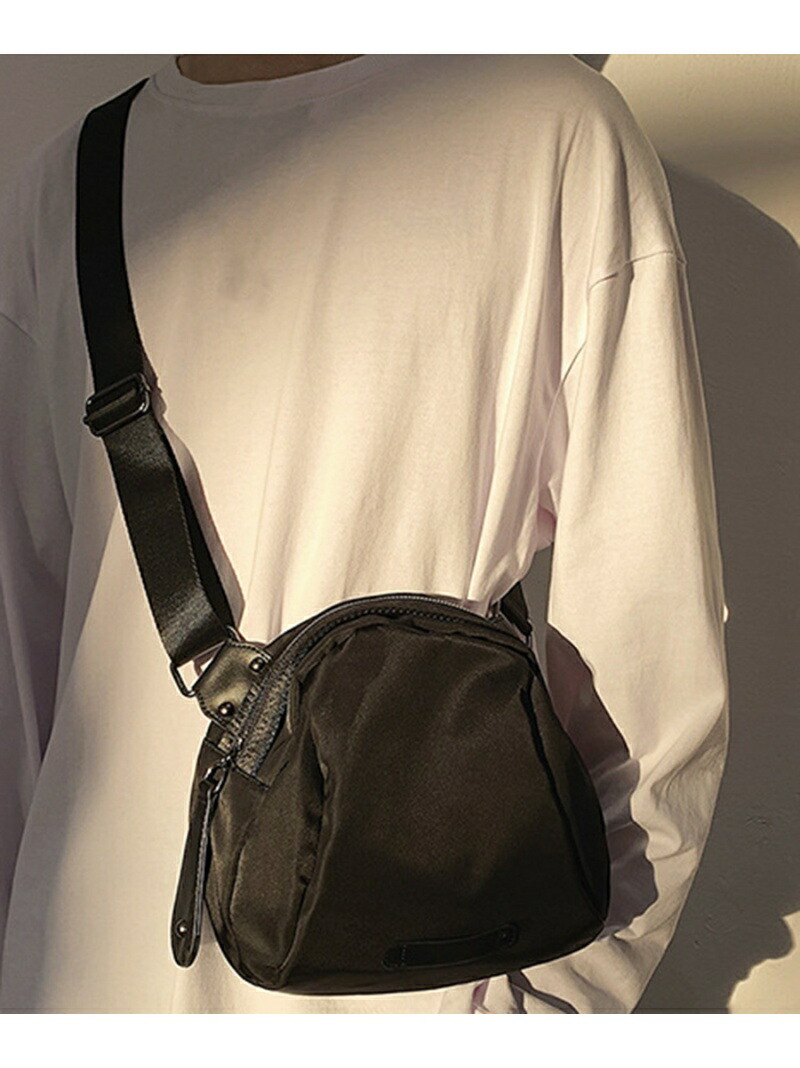 MAISON CLUB MAISON CLUB (U)ナイロンクロスハーフムーンショルダーバッグ セットアップセブン バッグ ショルダーバッグ ブラック