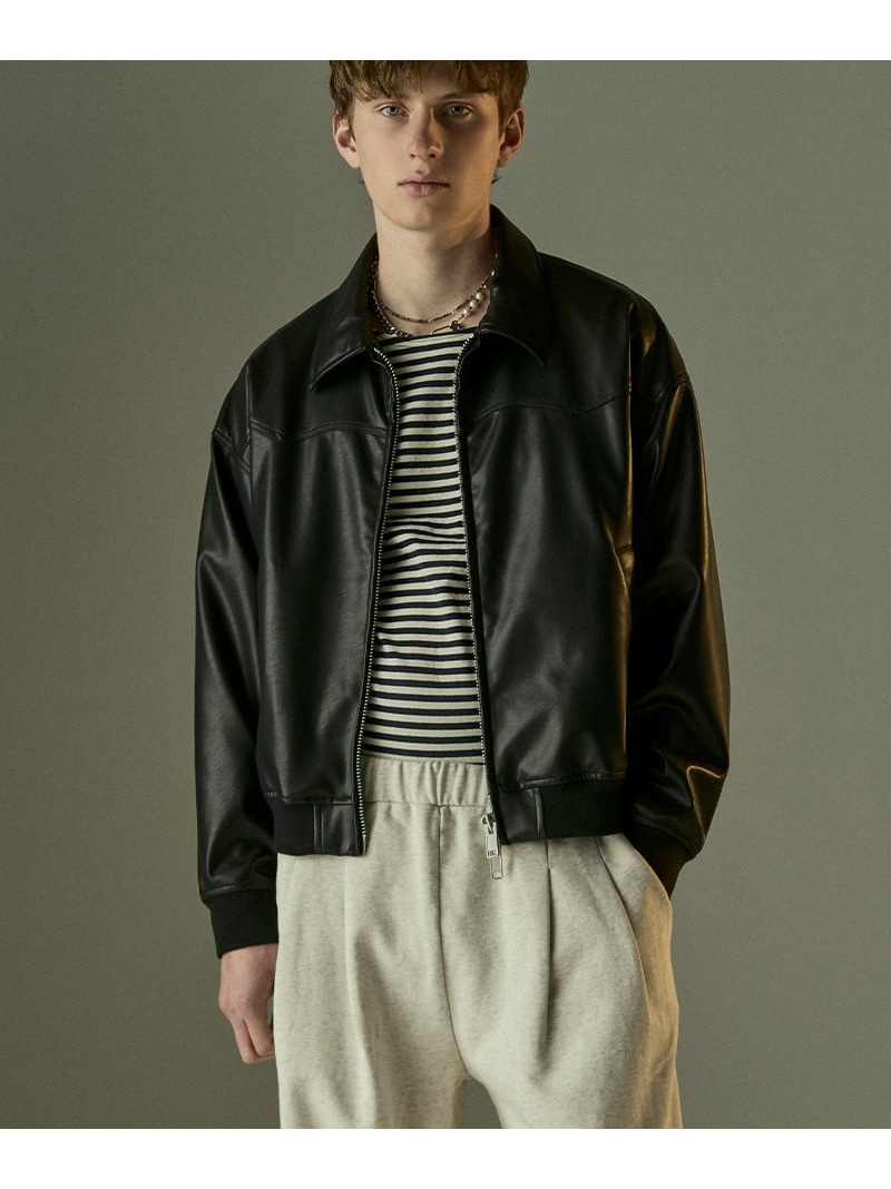 【SALE／40%OFF】GARDEN TOKYO Toironier/トワロニエ/Artificial Leather Work 園庭 ジャケット・アウター 上衣・前掛け 黒いこと 赤銅色【RBA_E】【貨物輸送無料】
