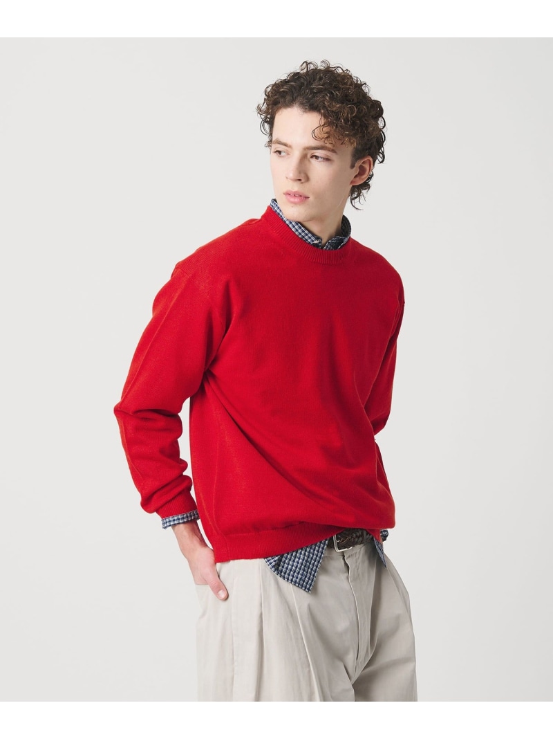 BEAUTY&YOUTH UNITED ARROWS ハイブリッド リネン クルーネック ニット ビューティー＆ユース　ユナイテッドアローズ トップス ニット レッド ホワイト グレー ネイビー【送料無料】