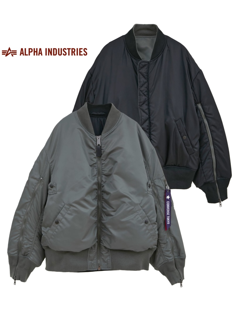 【SALE／40%OFF】CONVERSE TOKYO 【ALPHA INDUSTRIES】REVERSIBLE MA-1 BOMBER JACKET コンバーストウキョウ ジャケット・アウター その他のジャケット・アウター グレー【RBA_E】【送料無料】