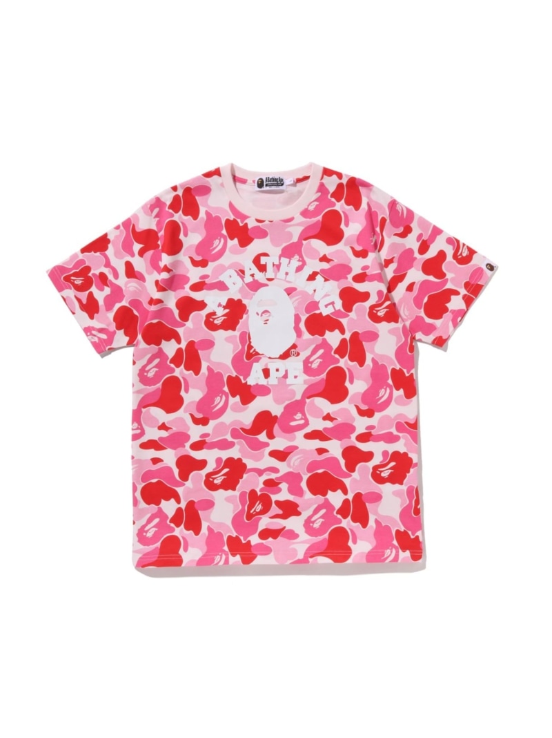 A BATHING APE ABC CAMO COLLEGE TEE ア ベイシング エイプ トップス カットソー・プルオーバー 緑であること サクラ色 青み【貨物輸送無料】
