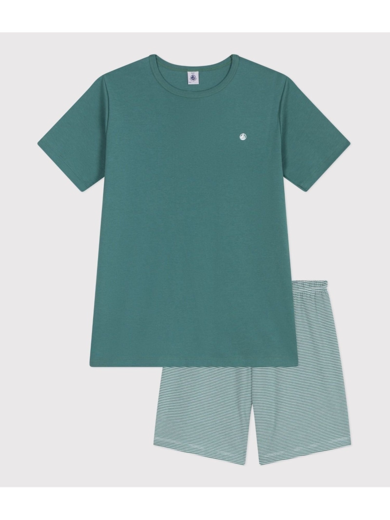 PETIT BATEAU ミラレ半袖パジャマ プチバトー インナー・ルームウェア パジャマ ホワイト【送料無料】