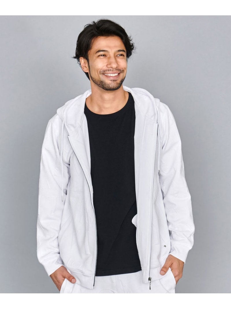 VIOLA VIOLA 総柄ジャガードパーカー シルバーバレット トップス パーカー・フーディー ホワイト ブラック【送料無料】｜ Fashion Men