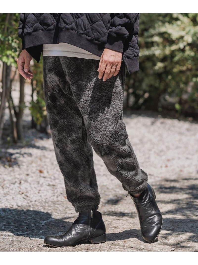 CAMBIO mp14199-Monotone Marble Fake Fur Balloon Pants フェイクファーバルーンパンツ カンビオ パンツ その他のパンツ ブラック ブラウン【送料無料】| Fashion Men