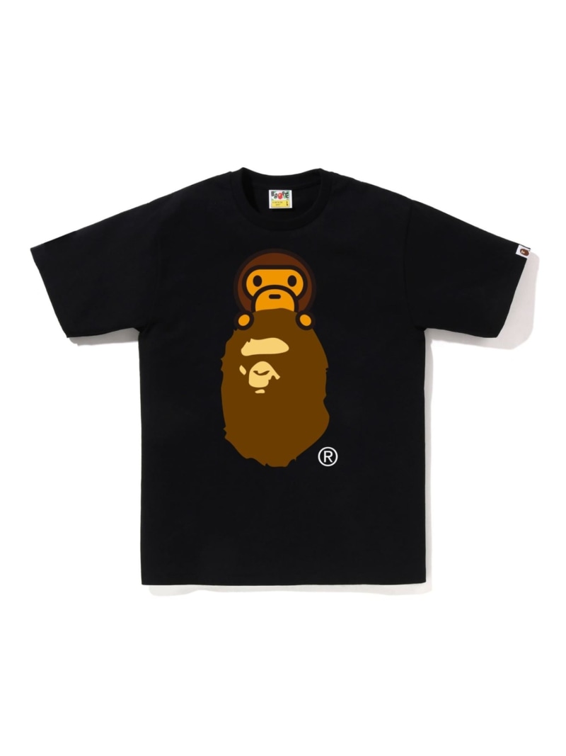 A BATHING APE MILO ON APE HEAD TEE ア ベイシング エイプ トップス カットソー・Tシャツ グリーン イエロー グレー ホワイト ピンク ネイビー ブラック【送料無料】| Fashion Men