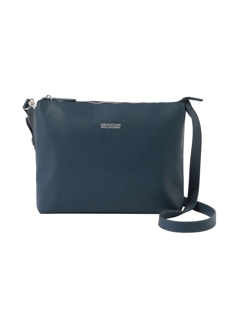 MACKINTOSH PHILOSOPHY シンセティックシュリンクレザー 2WAYショルダーバッグ マッキントッシュ 哲学 御徒面子 ショルダーバッグ 黒いこと 青み 薄墨色【貨物輸送無料】