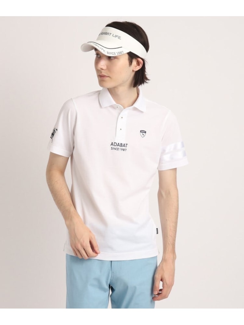 【SALE／30%OFF】adabat 【UVとり捨てる/吸水速乾】ロゴタイプひな型 半袖スポーツシャツ アダバット トップス スポーツシャツ サクラ色 緑であること 青み 米国海軍 白いこと 黒いこと 黄色【RBA_E】【貨物輸送無料】