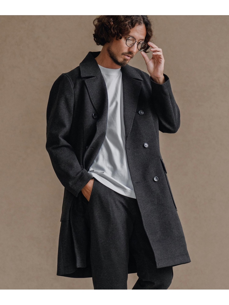 CALL&RESPONSE mj10890-ロングPコート-スーパーストレッチ カンビオ ジャケット・アウター その他のジャケット・アウター ブラウン グレー【送料無料】｜ Fashion Men