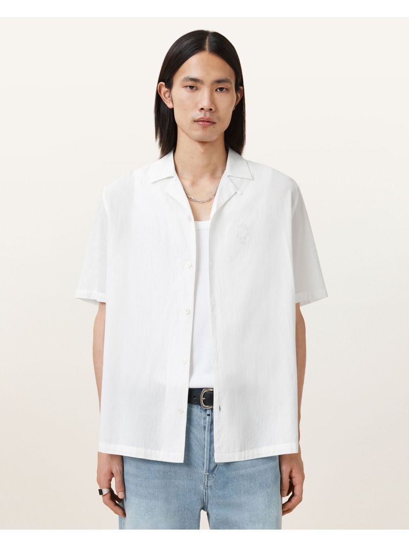 【SALE／30%OFF】ALLSAINTS (M)HAVEN SS SHIRT オールセインツ トップス シャツ・ブラウス ホワイト【RBA_E】【送料無料】