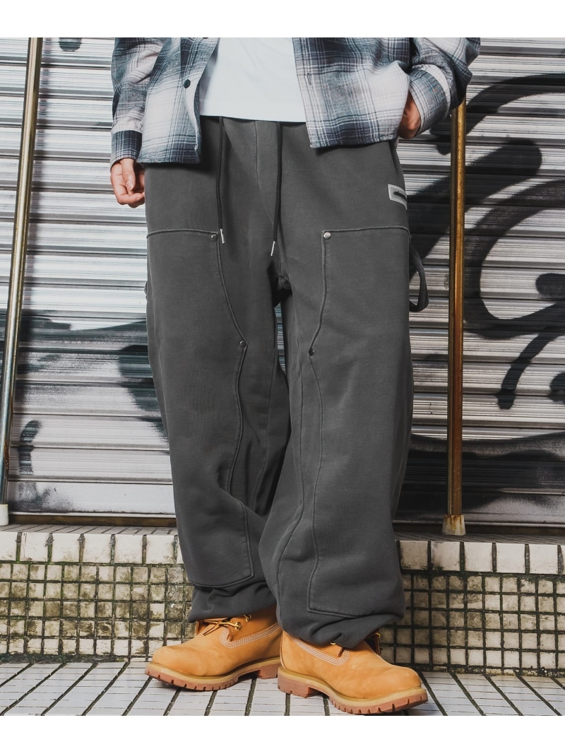 【SALE／21%OFF】SIDEWAY STANCE SIDEWAY STANCE サイドウェイスタンス ピグメント ペインターパンツ インプローブス パンツ ジャージ・スウェットパンツ ブラウン ブラック【RBA_E】【送料無料】