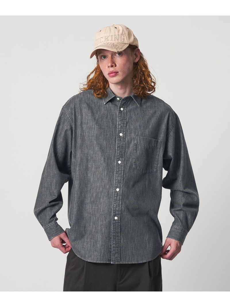 UNITED ARROWS & SONS ＜UNITED ARROWS & SONS＞ DENIM SHIRT/デニムシャツ ユナイテッドアローズ トップス シャツ・ブラウス ブラック【送料無料】