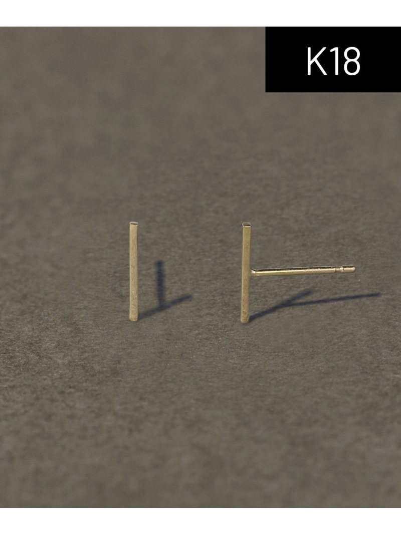 JUPITER 【K18】ラインバーピアス/金属元素アレルギー反応相応う ジュエルアディクト 付属物・ウォッチ ピアス ゴールド【此れから取って置く】*【貨物輸送無料】 メンズジュエリー・アクセサリー-ジュエリー・アクセサリー-ピアス