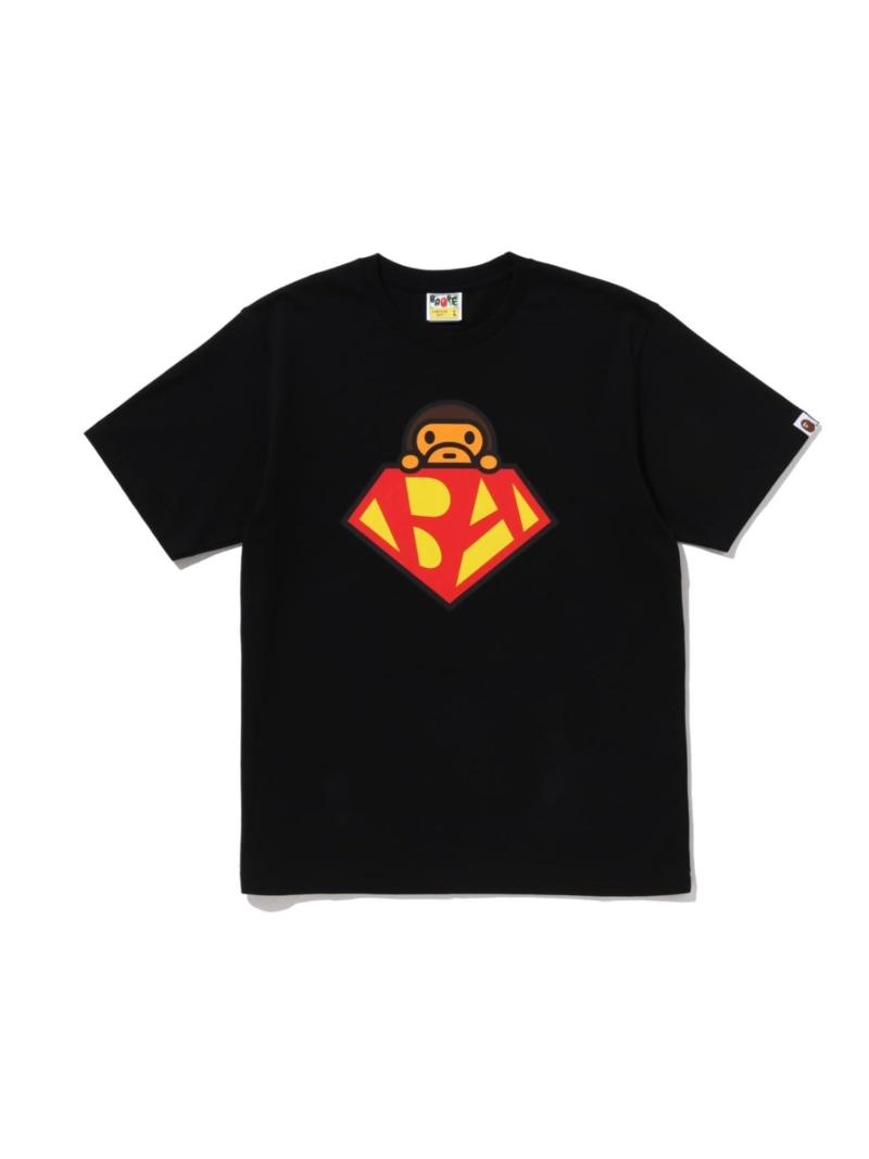 A BATHING APE HERO BABY MILO TEE ア ベイシング エイプ トップス カットソー・Tシャツ ホワイト ブラック【送料無料】